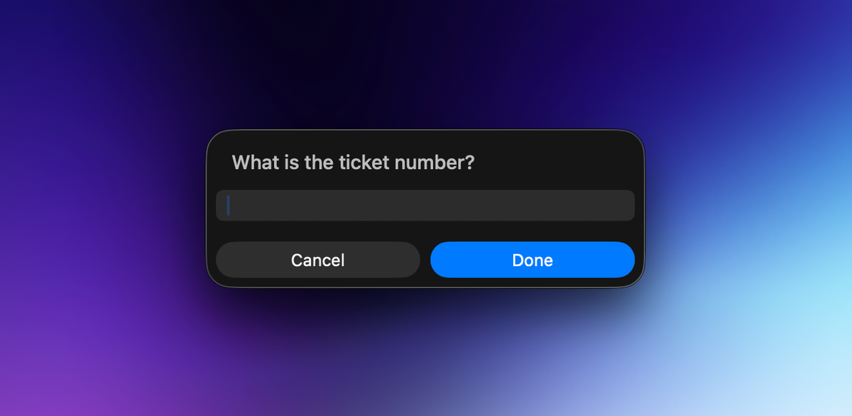 Screenshot of the shortcut input box.