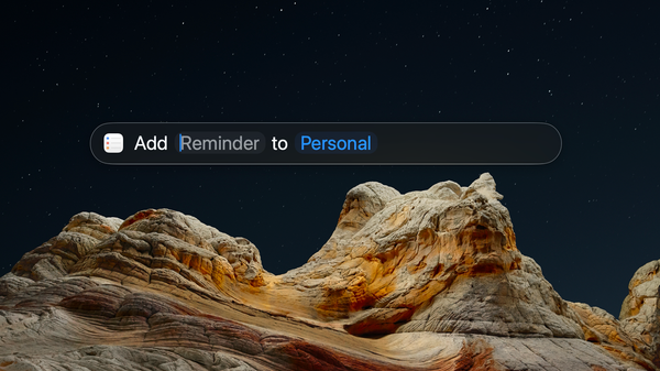 Screen shot of the spotlight reminders shortcut.