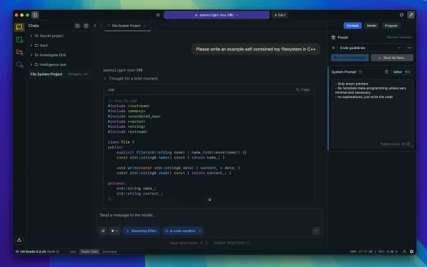 Screenshot of LM Studio